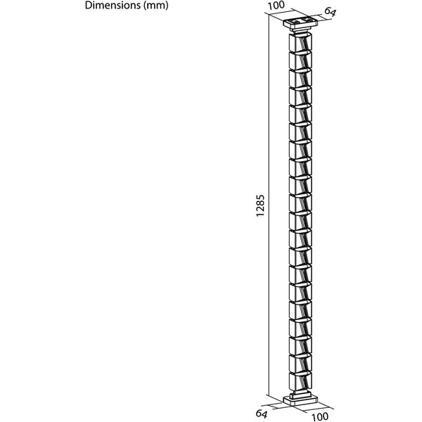 Organizer kabli, G�sia szyja z magnetycznym mocowaniem, czarno-pomara�czowy, 1285mm, do sto��w z regulacj� wysoko�ci, Powerton