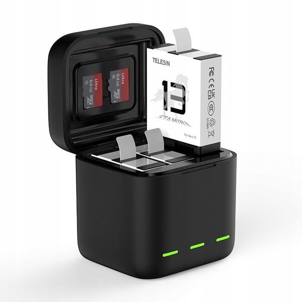 Φορτιστής USB για 3x Μπαταρία GoPro Hero 13 Black / Telesin / S0-bcg-10-tgp