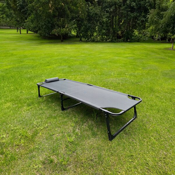 Πτυσσόμενο κρεβάτι κάμπινγκ PLATINET 800D OXFORD, 185X65X30 CM ΣΚΟΥΡΟ ΠΡΑΣΙΝΟ 46143