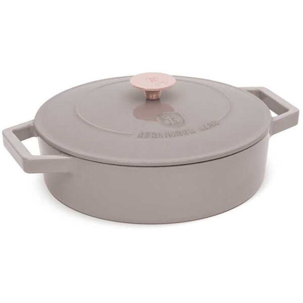 Μαντεμένια Κατσαρόλα 26cm Επίπεδη Berlinger Haus Bh-6527 Taupe Lumarko!