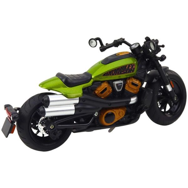 Μοτοσικλέτα Chopper Μεταλλική Φώτα Ήχοι Μαύρο Πράσινα Στοιχεία 1:12