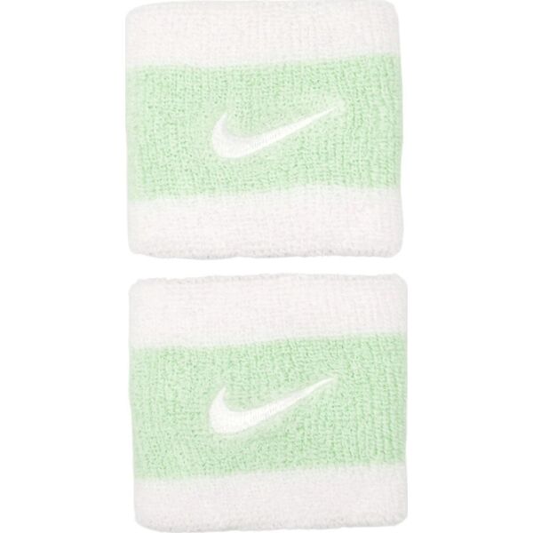Frotki na nadgarstek Nike Swoosh Wristbands 2 szt. biało-zielone N0001565117OS