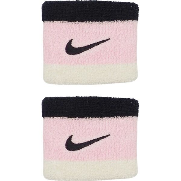 Frotki na nadgarstki Nike Swoosh Wristbands 2 szt. czarno-różowo-białe N0001565641