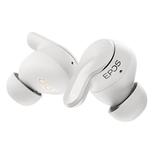 EPOS ADAPT E1 λευκό Bluetooth TWS Earbuds Multi-Connect IPX5 Hybrid ANC Ladecase USB-C Dongle Ohradapter Teams και iPhone Zertif.