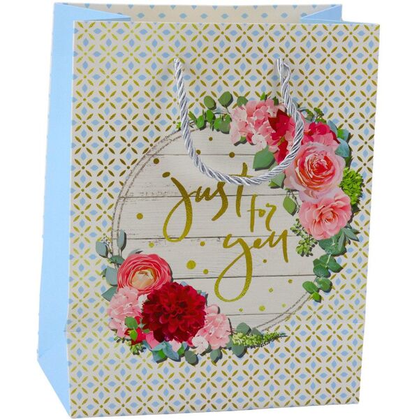 Τσάντα Δώρου Σχέδια Λουλούδια Best Wishes 23 x 18 x 10,5 cm