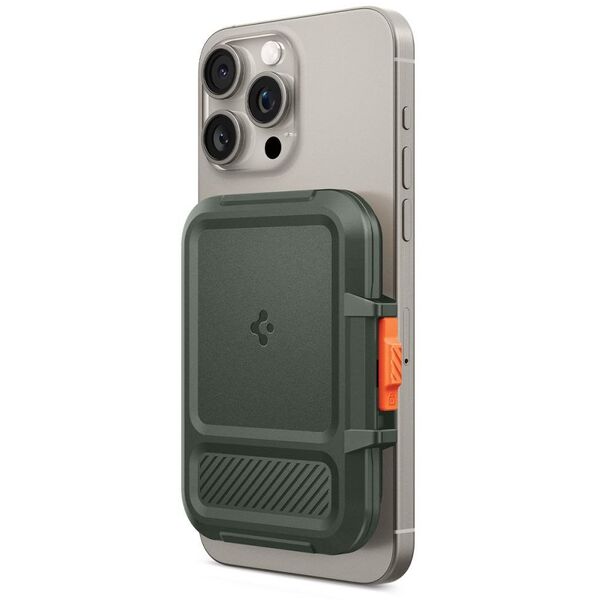 SPIGEN LOCK FIT MAGSAFE UNIVERSAL ΜΑΓΝΗΤΙΚΗ ΘΗΚΗ ΚΑΡΤΩΝ ΣΤΡΑΤΙΩΤΙΚΟ ΠΡΑΣΙΝΟ