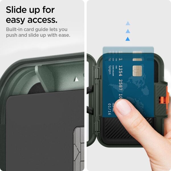 SPIGEN LOCK FIT MAGSAFE UNIVERSAL ΜΑΓΝΗΤΙΚΗ ΘΗΚΗ ΚΑΡΤΩΝ ΣΤΡΑΤΙΩΤΙΚΟ ΠΡΑΣΙΝΟ