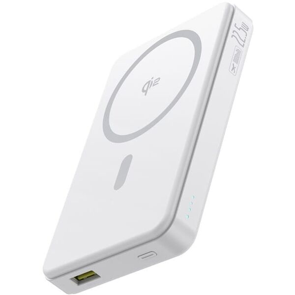 Powerbank Baseus Airpow II 10000mAh Qi2 με MagSafe 22,5W με καλώδιο Baseus Simple Series USB-C - USB-C 20V/3A (30cm) - λευκό