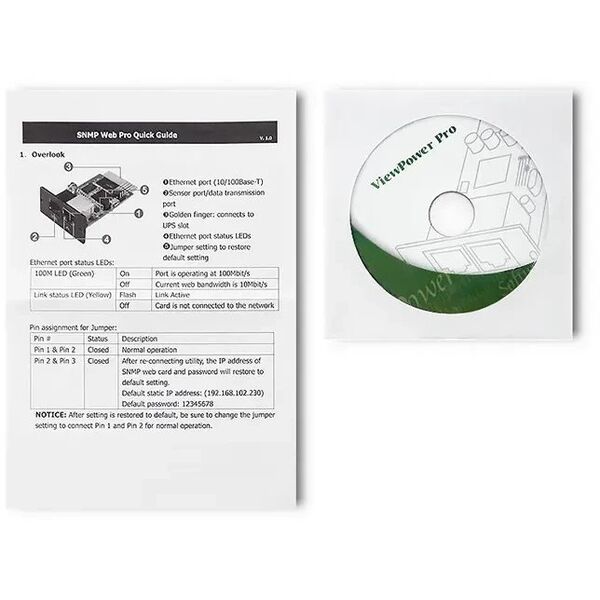 QOLTEC 50390 Μονάδα SNMP για τριφασικό UPS