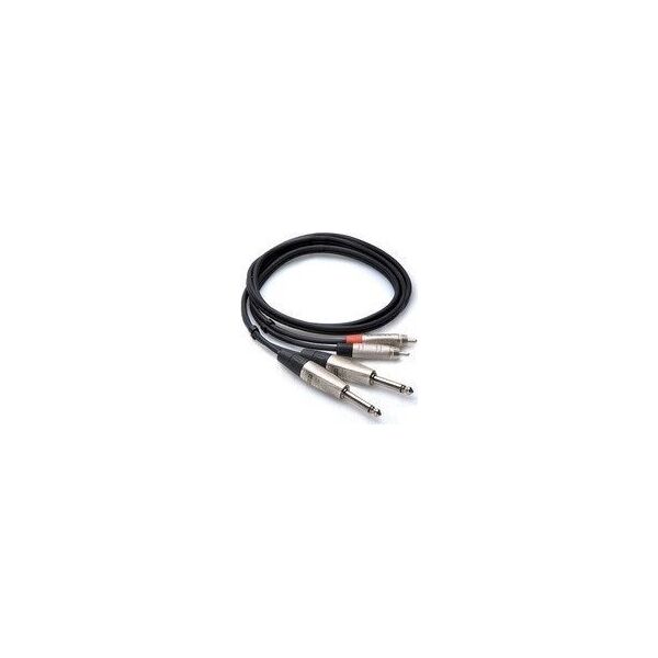 Kabel Hosa Jack 6.3 mm x2 - RCA (Cinch) x2 0.91m srebrny (HPR-003X2)