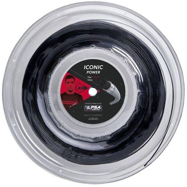 Dunlop Squash strings DUNLOP ICONIC PRO AF 18G BLACK 10M SET