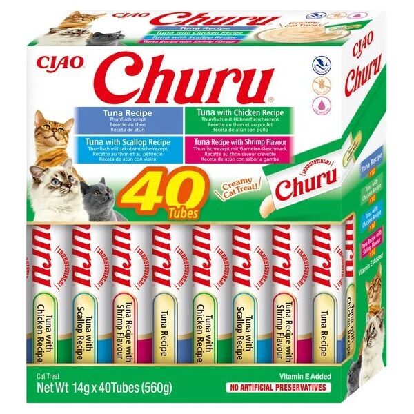 Inaba Foods INABA  Churu dla kota - mix smaków z owocami morza 40x14g