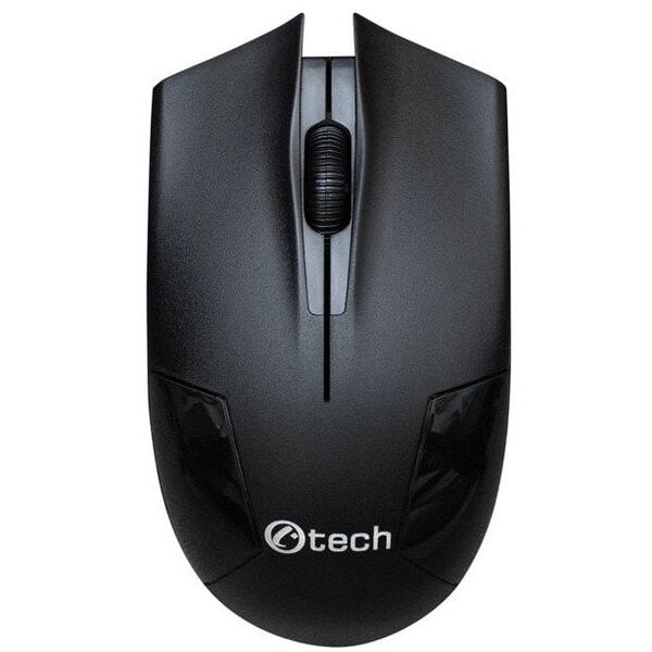 C-TECH ποντίκι WLM-08, ασύρματο, 1200DPI, 3 κουμπιά, USB nano receiver, μαύρο