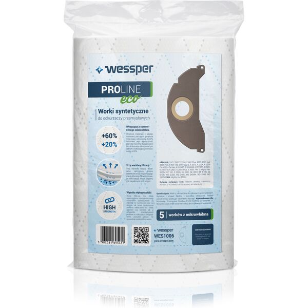 Worek do odkurzacza Wessper do Karcher MV 2, A 2054,A 2004,WD 2.200, 6.904-322.0 K13 - syntetyczne 5 sztuk