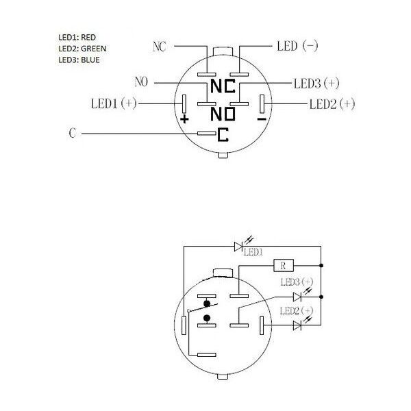 DimasTech DimasTech Βανδαλισμού διακόπτης/κουμπί 22mm, Silverline Dot - RGB