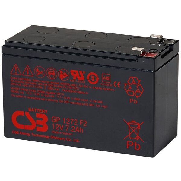 Μπαταρία μολύβδου οξέος 12V 7.2Ah Pb AGM VRLA CSB