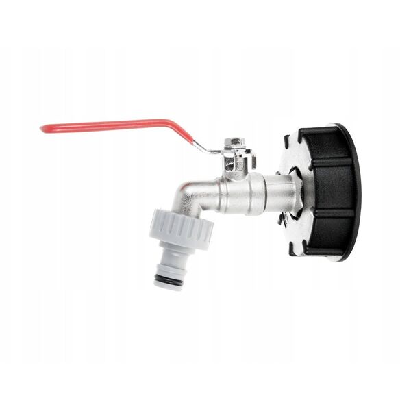 Σετ – IBC καπάκι S60x6 + βρύση 1/2" με έξοδο για GZ 3/4" + νίπελ για ταχυσύνδεσμο – mauser (40)