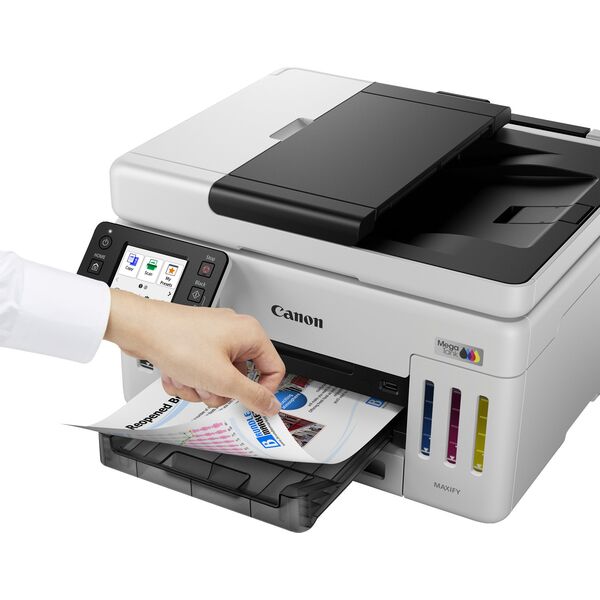 Canon MAXIFY GX6150 MegaTank - Multifunktionsdrucker - Farbe - Tintenstrahl - CISS - Legal (216 x 356 mm), A4 (210 x 297 mm) (Original) - A4/Legal (Medien) - bis zu 24 ipm (Drucken) - 350 Blatt - USB 2.0, Wi-Fi(n), LAN