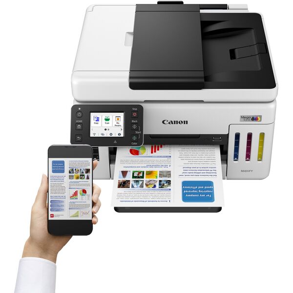 Canon MAXIFY GX6150 MegaTank - Multifunktionsdrucker - Farbe - Tintenstrahl - CISS - Legal (216 x 356 mm), A4 (210 x 297 mm) (Original) - A4/Legal (Medien) - bis zu 24 ipm (Drucken) - 350 Blatt - USB 2.0, Wi-Fi(n), LAN