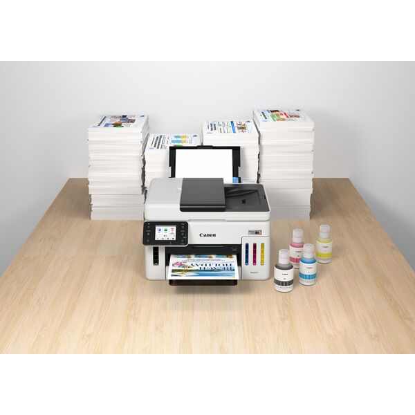 Canon MAXIFY GX6150 MegaTank - Multifunktionsdrucker - Farbe - Tintenstrahl - CISS - Legal (216 x 356 mm), A4 (210 x 297 mm) (Original) - A4/Legal (Medien) - bis zu 24 ipm (Drucken) - 350 Blatt - USB 2.0, Wi-Fi(n), LAN