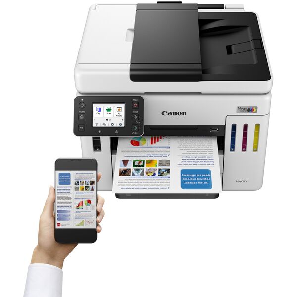 Canon MAXIFY GX7150 MegaTank - Multifunktionsdrucker - Farbe - Tintenstrahl - CISS - Legal (216 x 356 mm), A4 (210 x 297 mm) (Original) - A4/Legal (Medien) - bis zu 24 ipm (Drucken) - 600 Blatt - 33.6 Kbps - USB 2.0, Wi-Fi(n), LAN