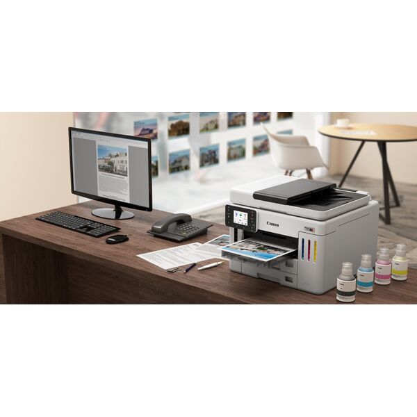 Canon MAXIFY GX7150 MegaTank - Multifunktionsdrucker - Farbe - Tintenstrahl - CISS - Legal (216 x 356 mm), A4 (210 x 297 mm) (Original) - A4/Legal (Medien) - bis zu 24 ipm (Drucken) - 600 Blatt - 33.6 Kbps - USB 2.0, Wi-Fi(n), LAN