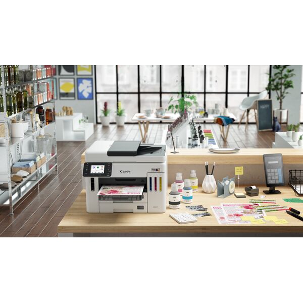 Canon MAXIFY GX7150 MegaTank - Multifunktionsdrucker - Farbe - Tintenstrahl - CISS - Legal (216 x 356 mm), A4 (210 x 297 mm) (Original) - A4/Legal (Medien) - bis zu 24 ipm (Drucken) - 600 Blatt - 33.6 Kbps - USB 2.0, Wi-Fi(n), LAN