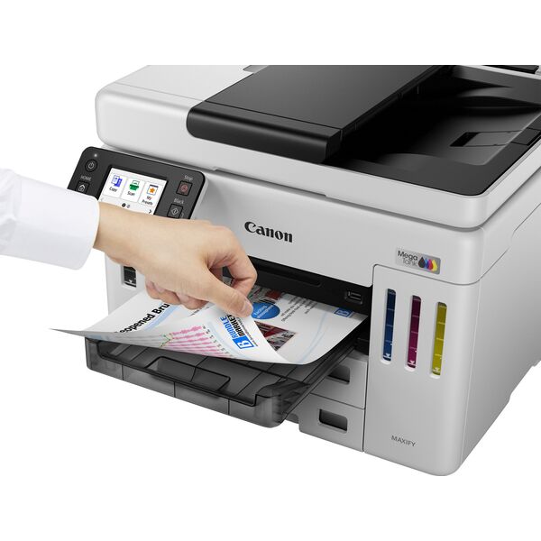 Canon MAXIFY GX7150 MegaTank - Multifunktionsdrucker - Farbe - Tintenstrahl - CISS - Legal (216 x 356 mm), A4 (210 x 297 mm) (Original) - A4/Legal (Medien) - bis zu 24 ipm (Drucken) - 600 Blatt - 33.6 Kbps - USB 2.0, Wi-Fi(n), LAN