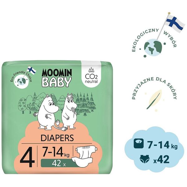 Muumi Baby, Πάνες 4 MAXI 7-14 kg, 42 τεμ. EKO