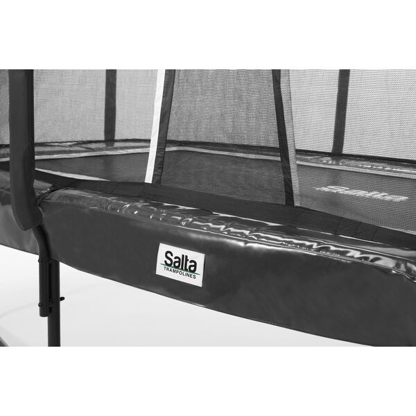 Trampolina ogrodowa Salta ogrodowa First Class z siatką wewnętrzną 366 x 214 cm czarna
