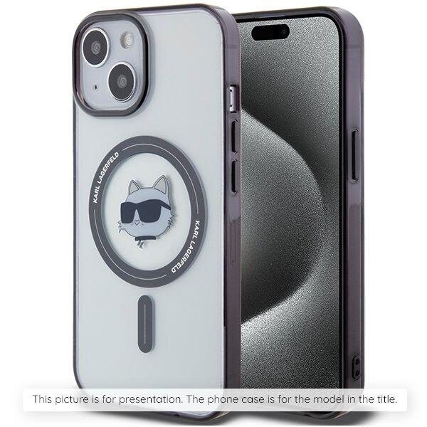 Θήκη Karl Lagerfeld IML Metal Choupette Head MagSafe για iPhone 16e λευκό