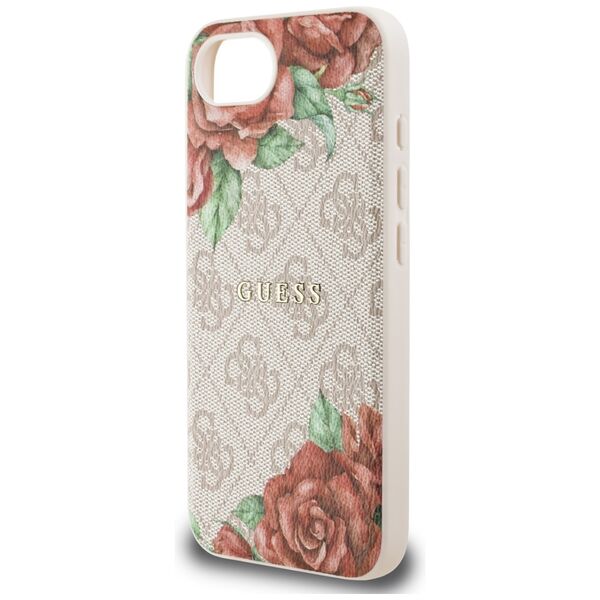 Θήκη Guess 4G Flowers Print MagSafe για iPhone 16e ροζ