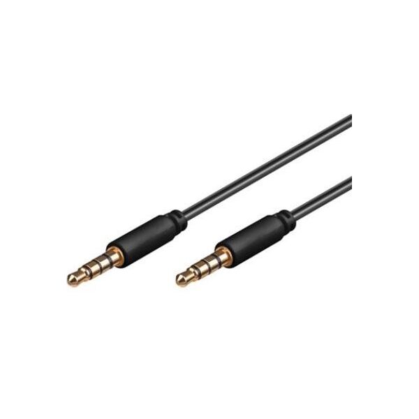 Kabel PremiumCord Jack 3.5mm - Jack 3.5mm 0.5m czarny (kjack4mm05)