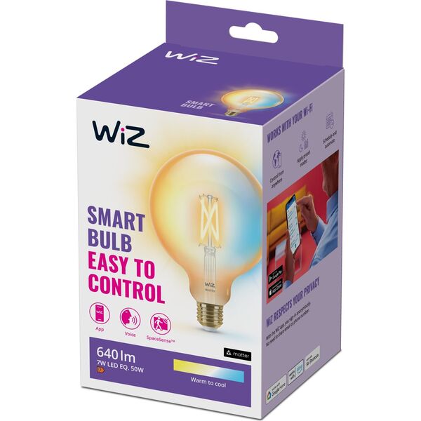 Signify WiZ Filament 50W E27 Globeform G125 Amber Einzelpack.