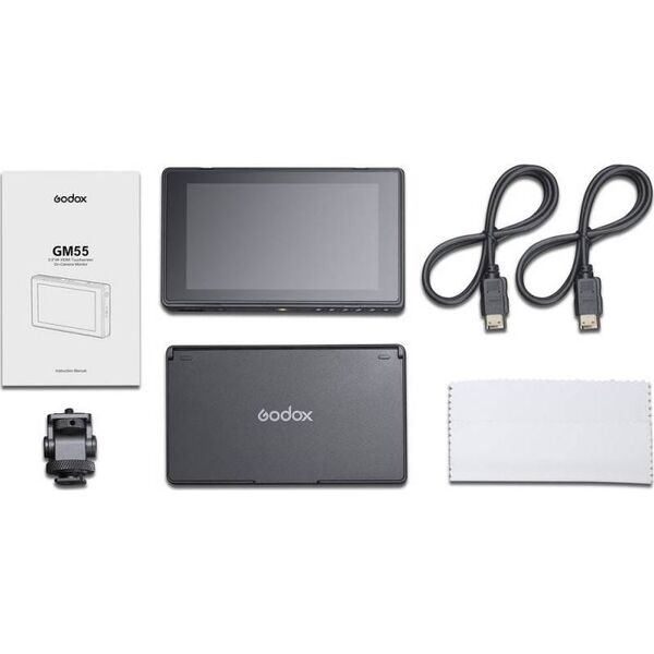 Zestaw studyjny GODOX Monitor podglądowy dotykowy Godox GM55 5,5 cala HDMI 4K
