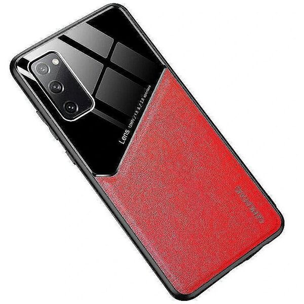 Θήκη Πλάτης από Δέρμα Mocco Lens για το Samsung Galaxy A42 5G Κόκκινο
