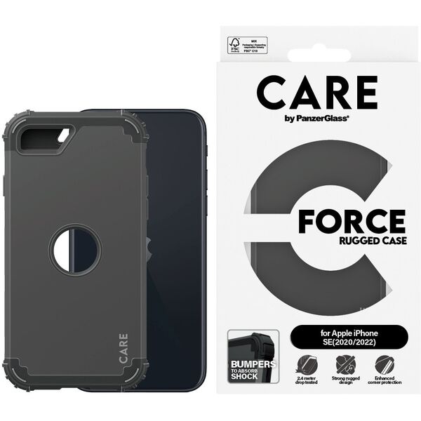 Θήκη CARE Μοντέρνο Μαύρο FORCE iPhone SE (2020/2022)