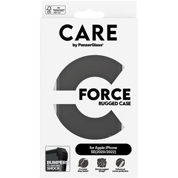 Θήκη CARE Μοντέρνο Μαύρο FORCE iPhone SE (2020/2022)