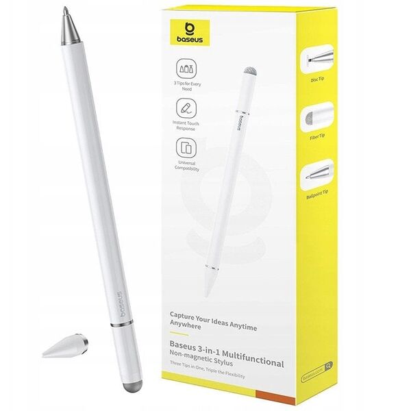 Στυλό BASEUS Smooth Writing III 3w1 παθητική γραφίδα - μη μαγνητική έκδοση - λευκό