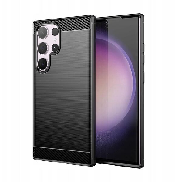 Θήκη σιλικόνης Carbon Case για Samsung Galaxy S24 FE - μαύρο