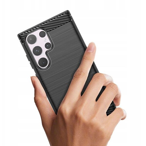 Θήκη σιλικόνης Carbon Case για Samsung Galaxy S24 FE - μαύρο