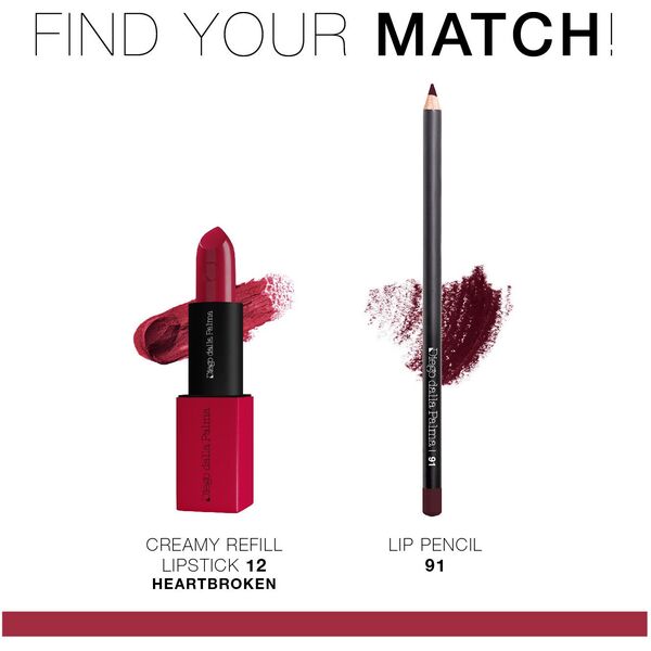 Diego Dalla Palma, The Lipstick Creamy, Cream Lipstick, 12, Heartbroke, Refill, 3.5 g For Women