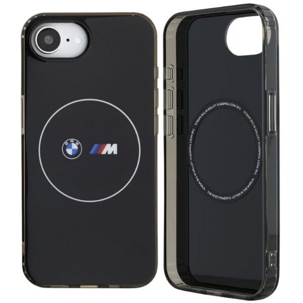 Θήκη BMW IML Metal White Circle MagSafe για iPhone 16e μαύρο