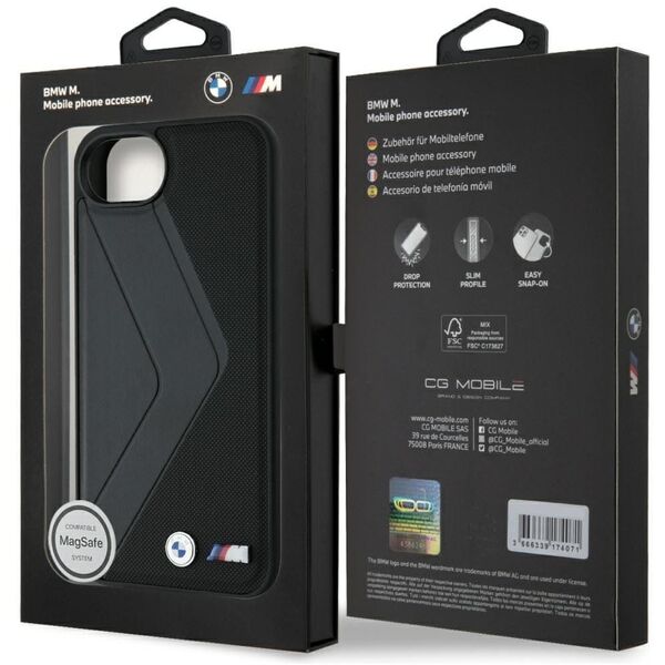 Θήκη BMW Oversized Stripes MagSafe για iPhone 16e μαύρο