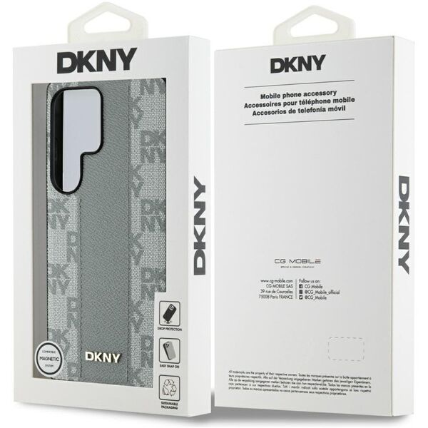 Θήκη DKNY Δερμάτινο Καρό Σχέδιο MagSafe για Samsung Galaxy S25 Ultra taupe