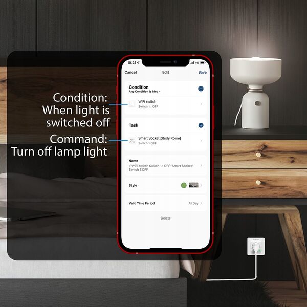 Έξυπνη Πρίζα Τοίχου WiFi Tellur 3000w, 16A, λευκό