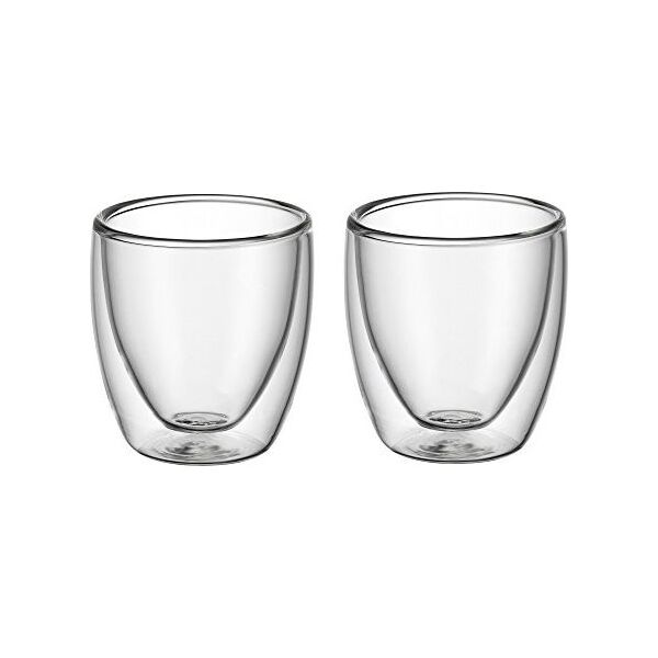 WMF Zestaw szklanek do espresso o podwójnych ściankach WMF Kult, 2 sztuki, H 6,5 cm, V 80 ml, szkło termiczne, żaroodporne, można myć w zmywarce