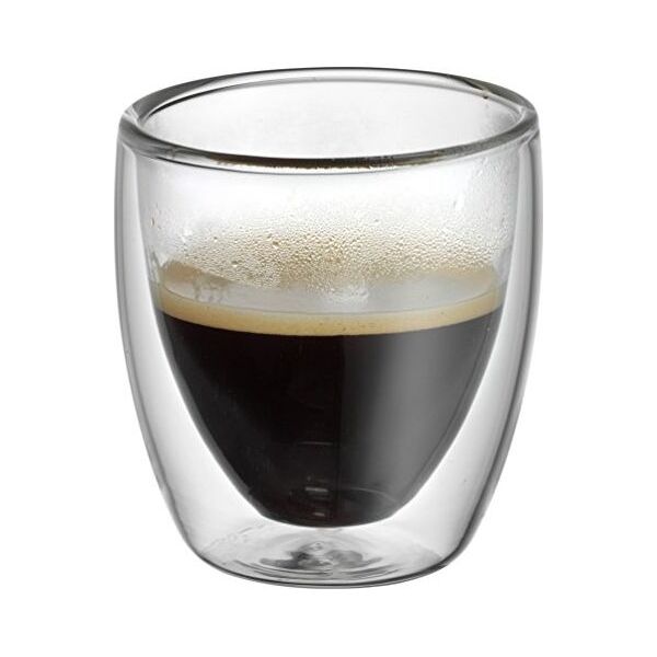 WMF Zestaw szklanek do espresso o podwójnych ściankach WMF Kult, 2 sztuki, H 6,5 cm, V 80 ml, szkło termiczne, żaroodporne, można myć w zmywarce