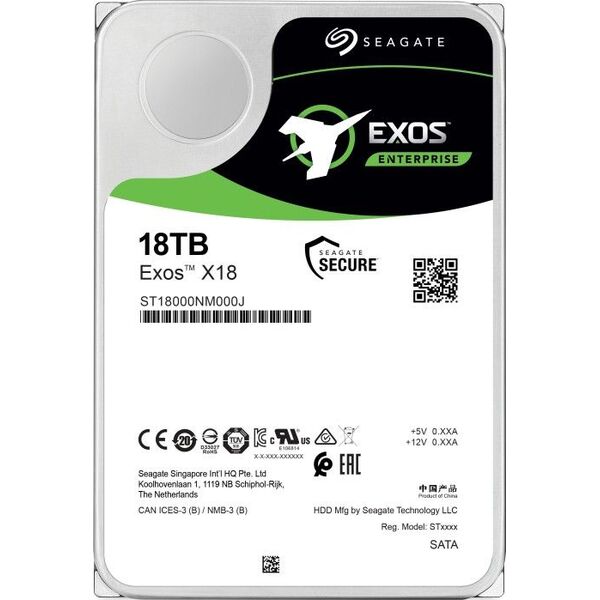 Dysk serwerowy Seagate Exos X18 18TB 3.5'' SATA III (6 Gb/s)  (ST18000NM000J)