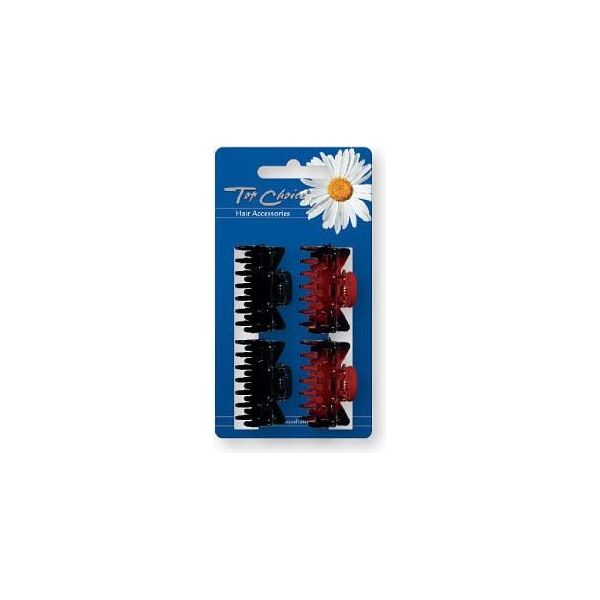Top Choice Klamerki bursztynowe i czarne 4szt 24696